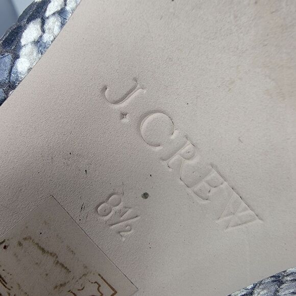 J Crew Snake Embossed Suede Captoe Slingback Flat Size 8.5 - Picture 7 of 7